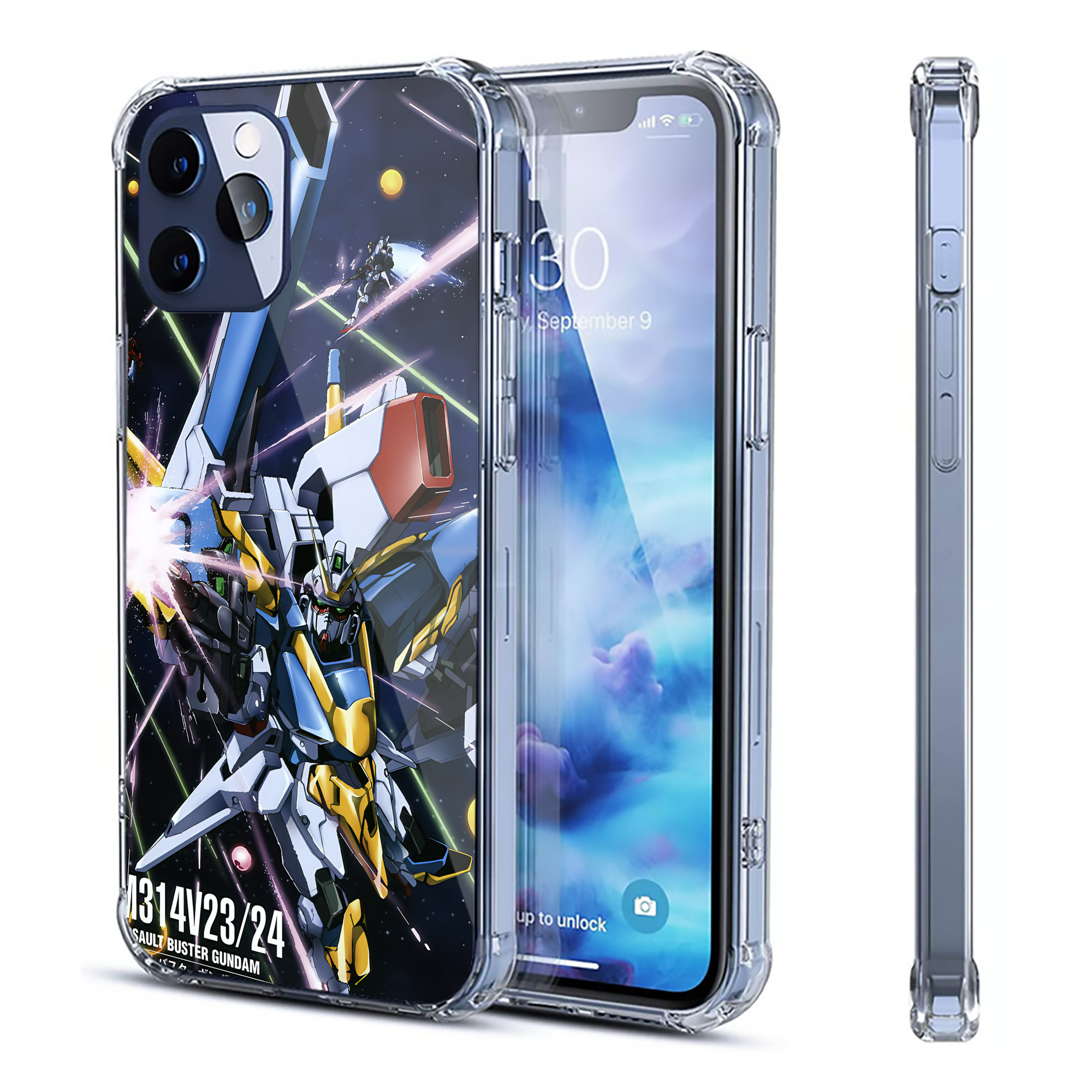 （画像用） 機動戦士ガンダム Mobile Suit Gundam 【iPhone 12シリーズ対応】透明スマホケース（クリアソフトケース）
